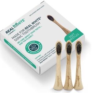 Primal Life Real White Bamboo Sonic Toothbrush Heads (3 Pack)